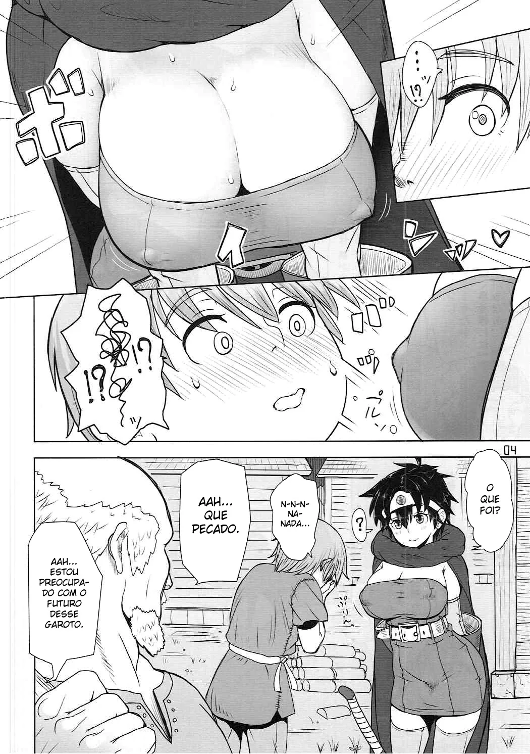 Dragon Quest III: O Herói Trepador-Sama - Picaço do Herói salvando a piranha do garoto órfão em Hentai HQ Brasileiro