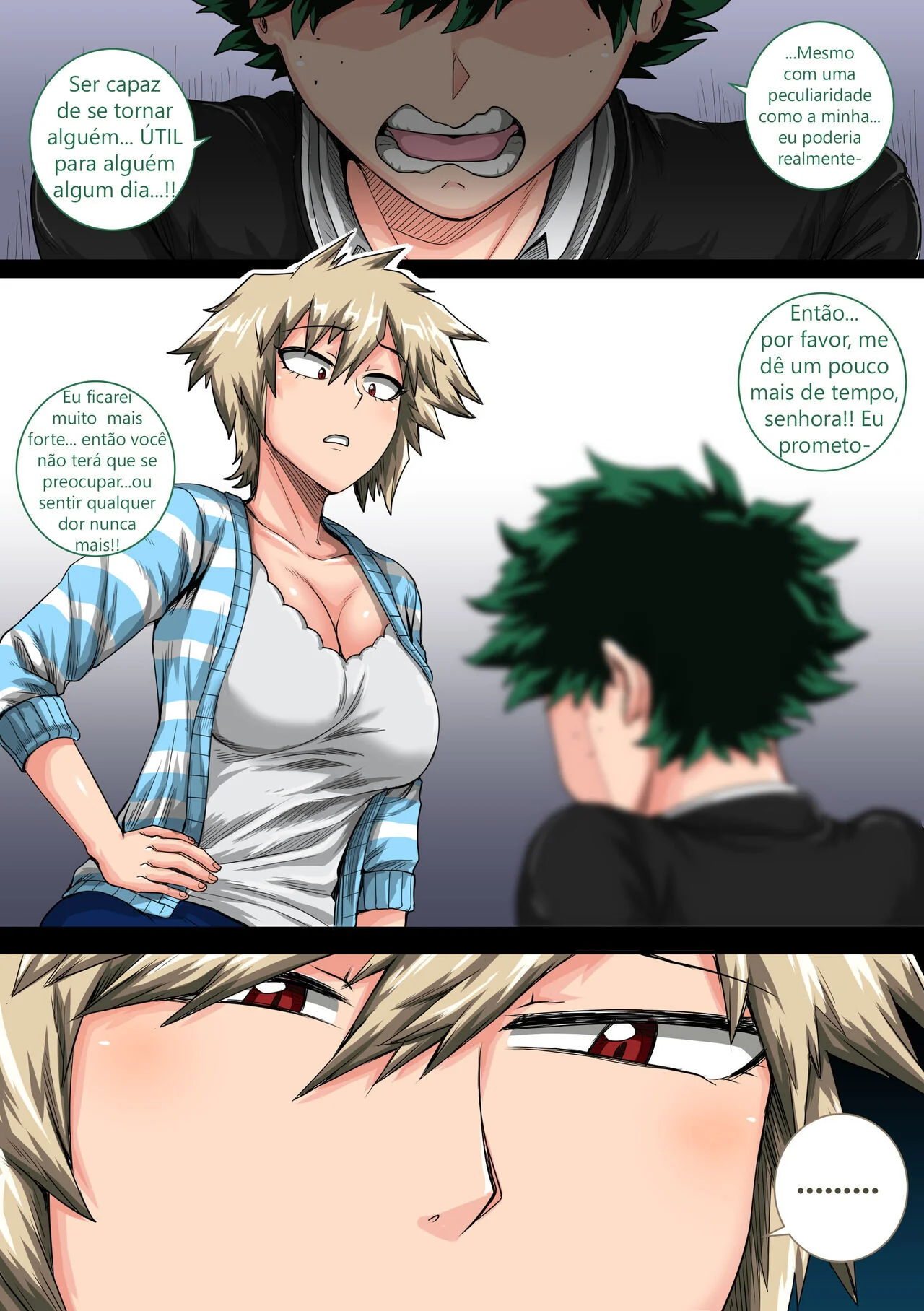 Férias de Verão: Piranha da Mãe do Bakugo Dando a Buceta para o Izuku Midoriya em HQ Brasileiro