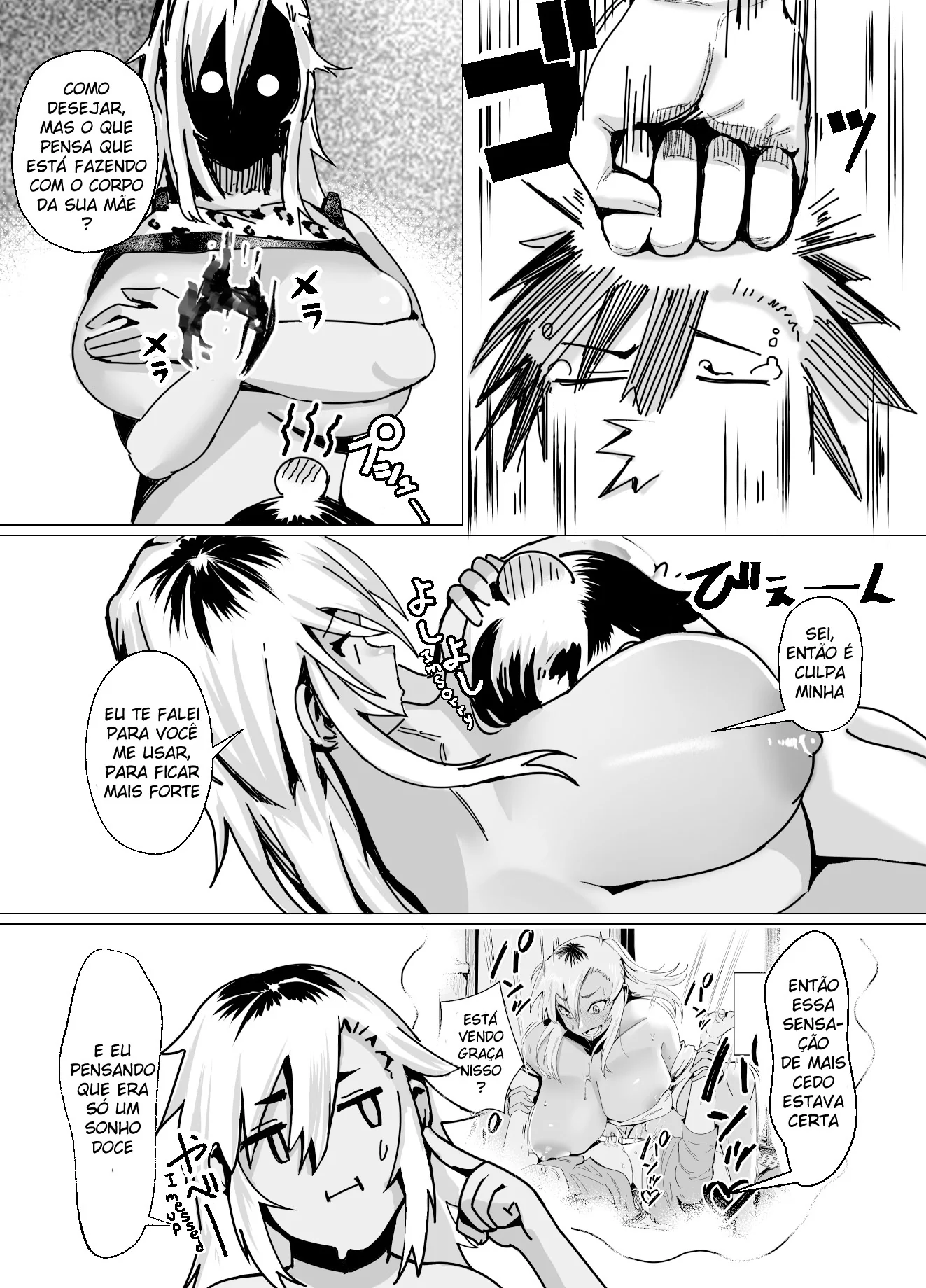 Filho Cabaço Pedindo Ajuda pra Mamãe Piranha - Em Hentai HQ Brasileiro