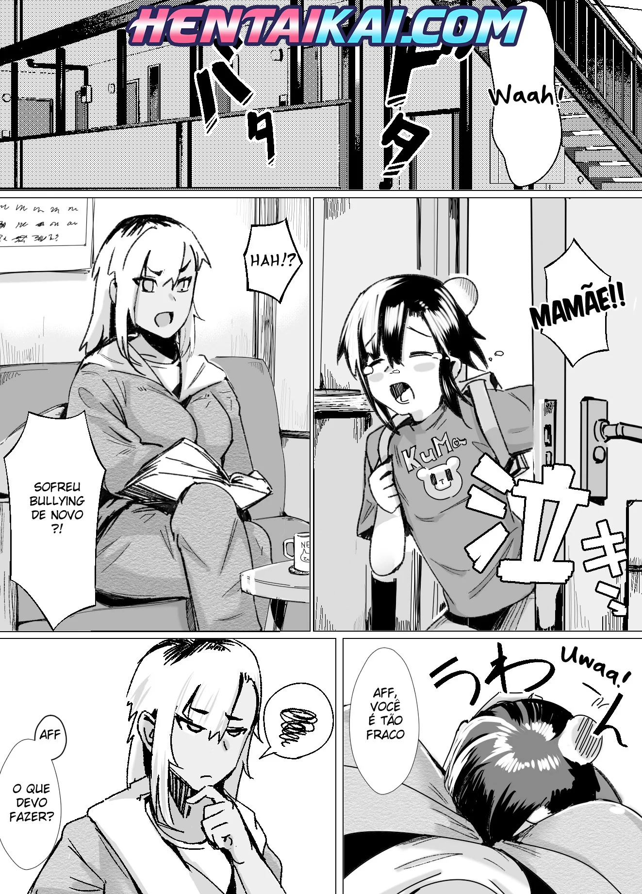 Filho Cabaço Pedindo Ajuda pra Mamãe Piranha - Em Hentai HQ Brasileiro