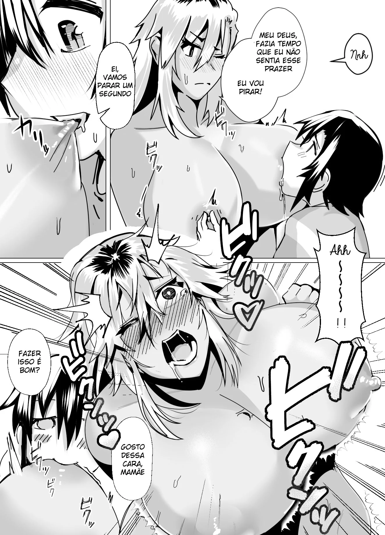 Filho Cabaço Pedindo Ajuda pra Mamãe Piranha - Em Hentai HQ Brasileiro