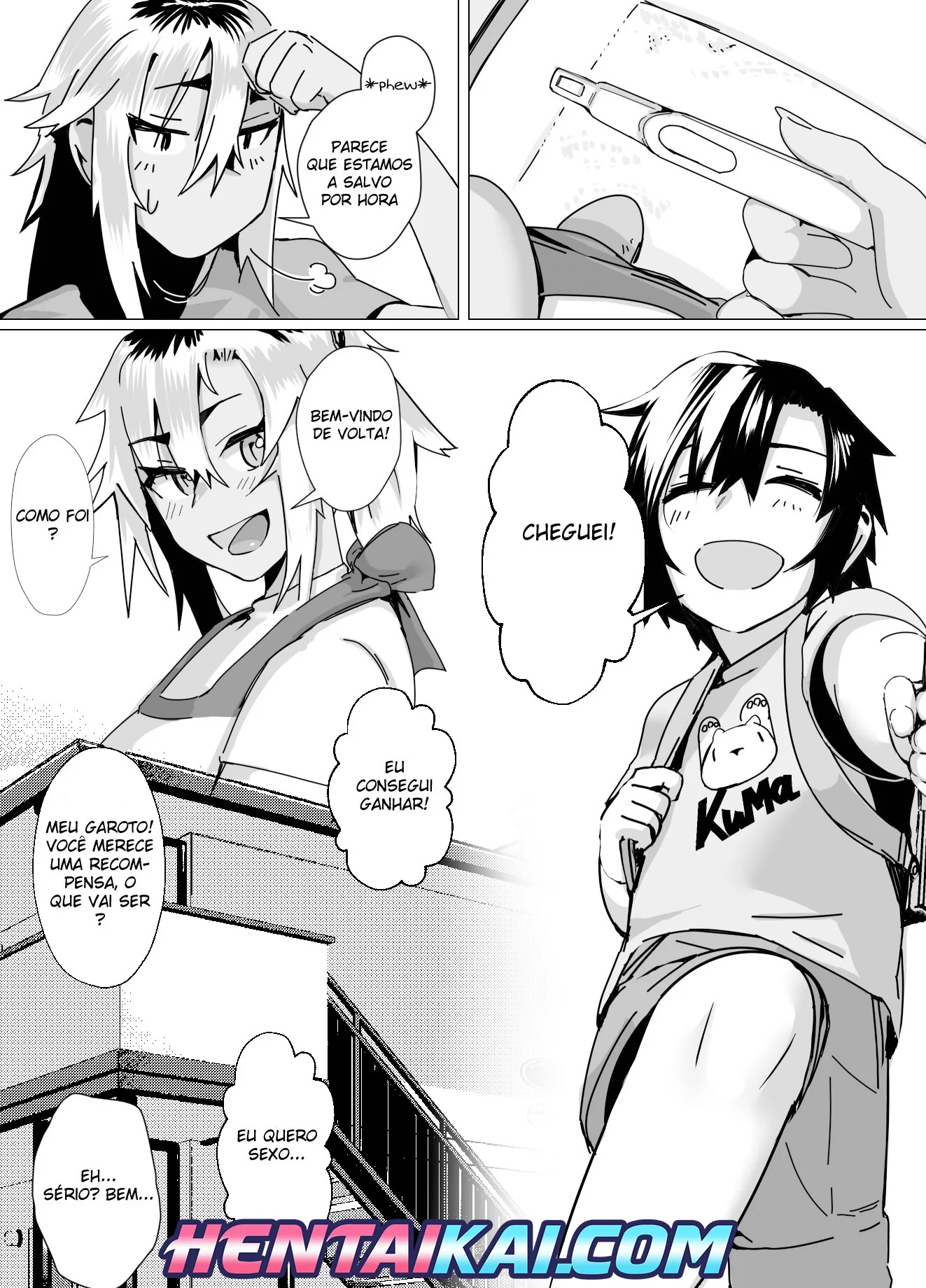 Filho Cabaço Pedindo Ajuda pra Mamãe Piranha - Em Hentai HQ Brasileiro