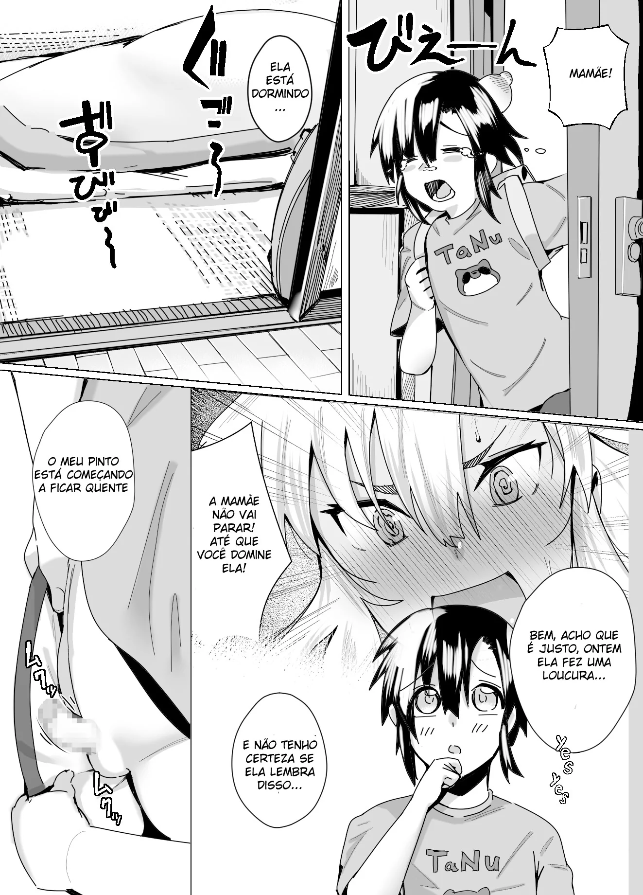 Filho Cabaço Pedindo Ajuda pra Mamãe Piranha - Em Hentai HQ Brasileiro