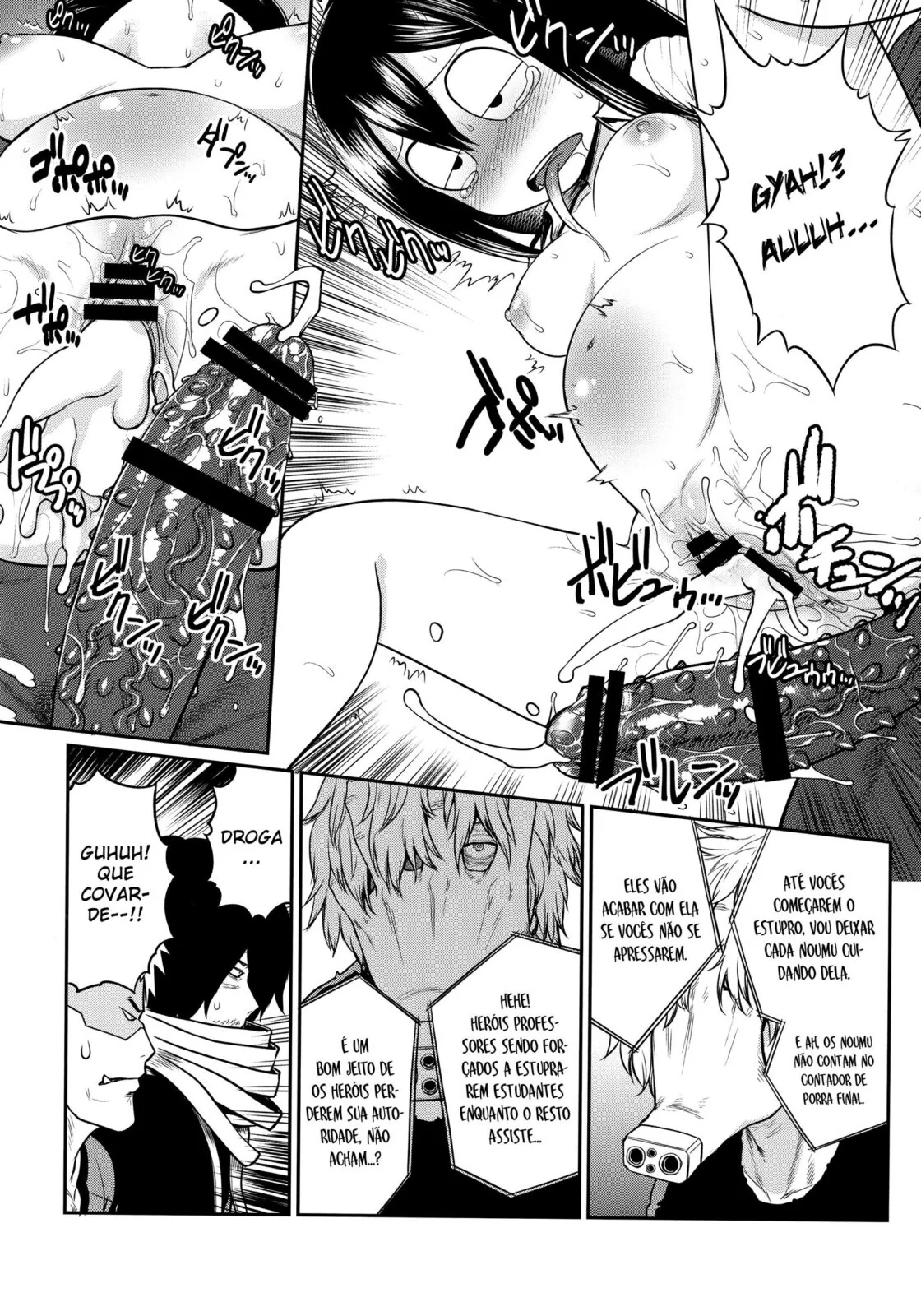 Gangbang na Academia: Shigaraki sequestra Nezu e propõe uma orgia para os professores - HQ Hentai
