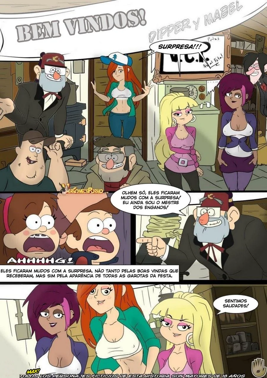 Gravity Falls, Uma Vez de Prazer VL.1 - Festa de Bem-Vindos com Muitas Piranhas Prontas para Fuder em HQ Brasileiro!