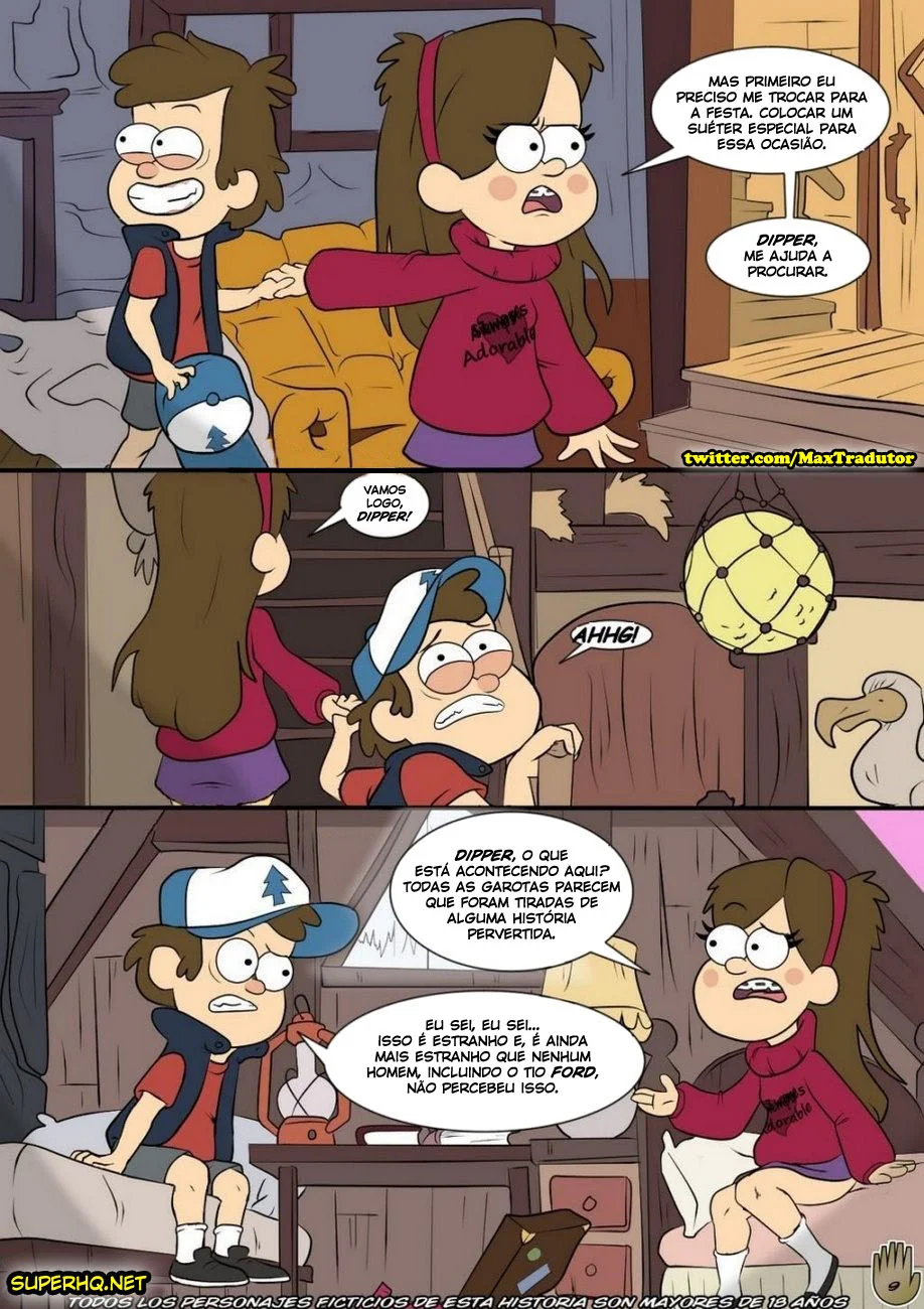 Gravity Falls: Uma Volta Quente - Mabel e Dipper na Orgia das Boas Vindas em HQ Brasileiro