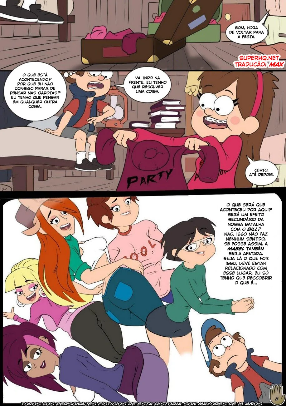Gravity Falls: Uma Volta Quente - Mabel e Dipper na Orgia das Boas Vindas em HQ Brasileiro