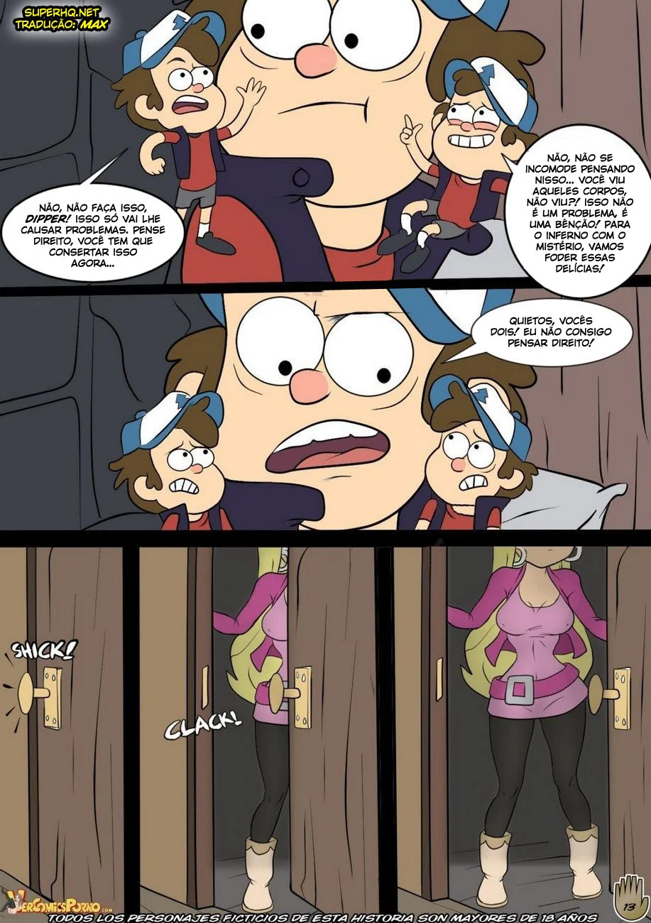 Gravity Falls: Uma Volta Quente - Mabel e Dipper na Orgia das Boas Vindas em HQ Brasileiro