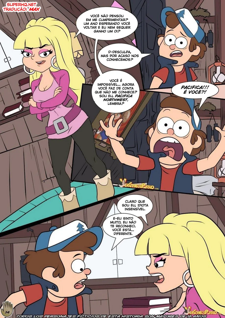 Gravity Falls: Uma Volta Quente - Mabel e Dipper na Orgia das Boas Vindas em HQ Brasileiro