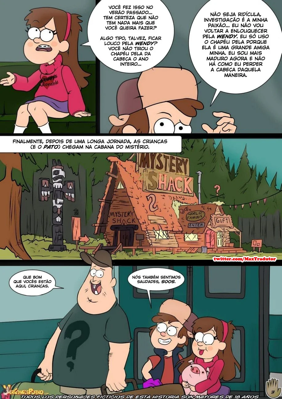 Gravity Falls: Uma Volta Quente - Mabel e Dipper na Orgia das Boas Vindas em HQ Brasileiro