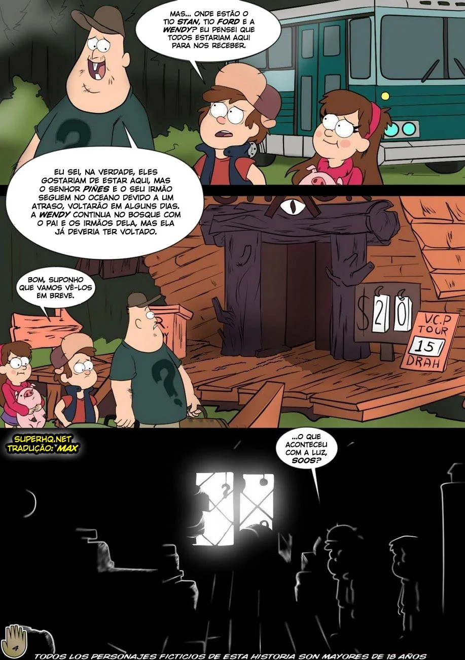 Gravity Falls: Uma Volta Quente - Mabel e Dipper na Orgia das Boas Vindas em HQ Brasileiro