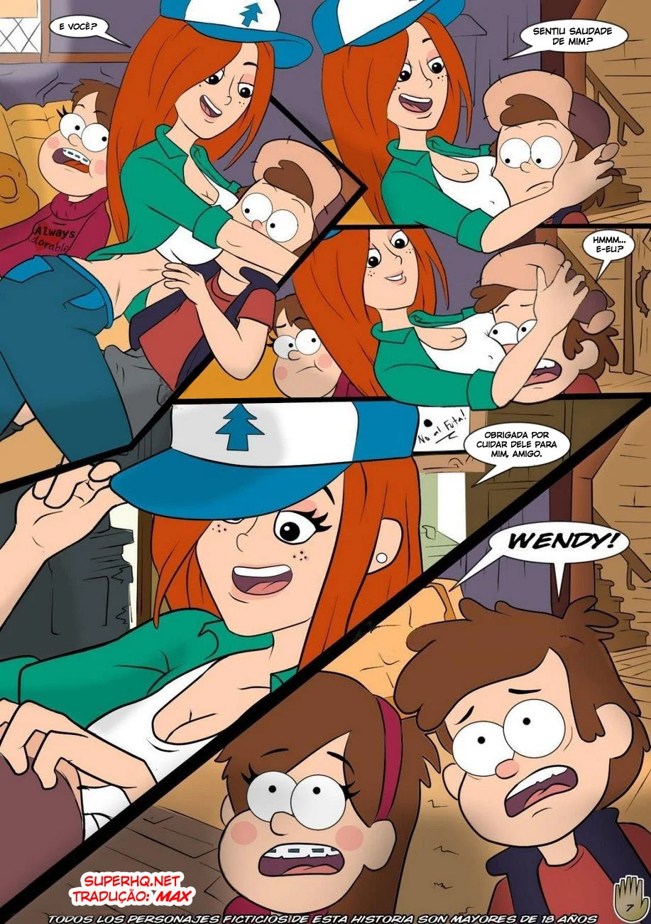 Gravity Falls: Uma Volta Quente - Mabel e Dipper na Orgia das Boas Vindas em HQ Brasileiro