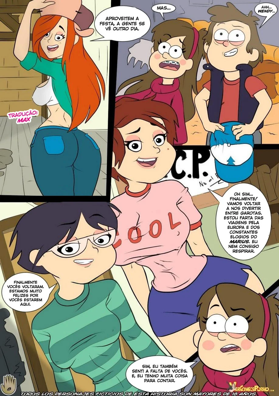 Gravity Falls: Uma Volta Quente - Mabel e Dipper na Orgia das Boas Vindas em HQ Brasileiro
