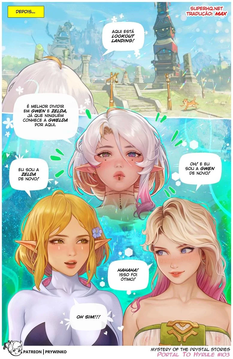 Gwen e a Princesa Zelda em Hyrule: A Suruba Interdimensional em Hentai HQ Brasileiro