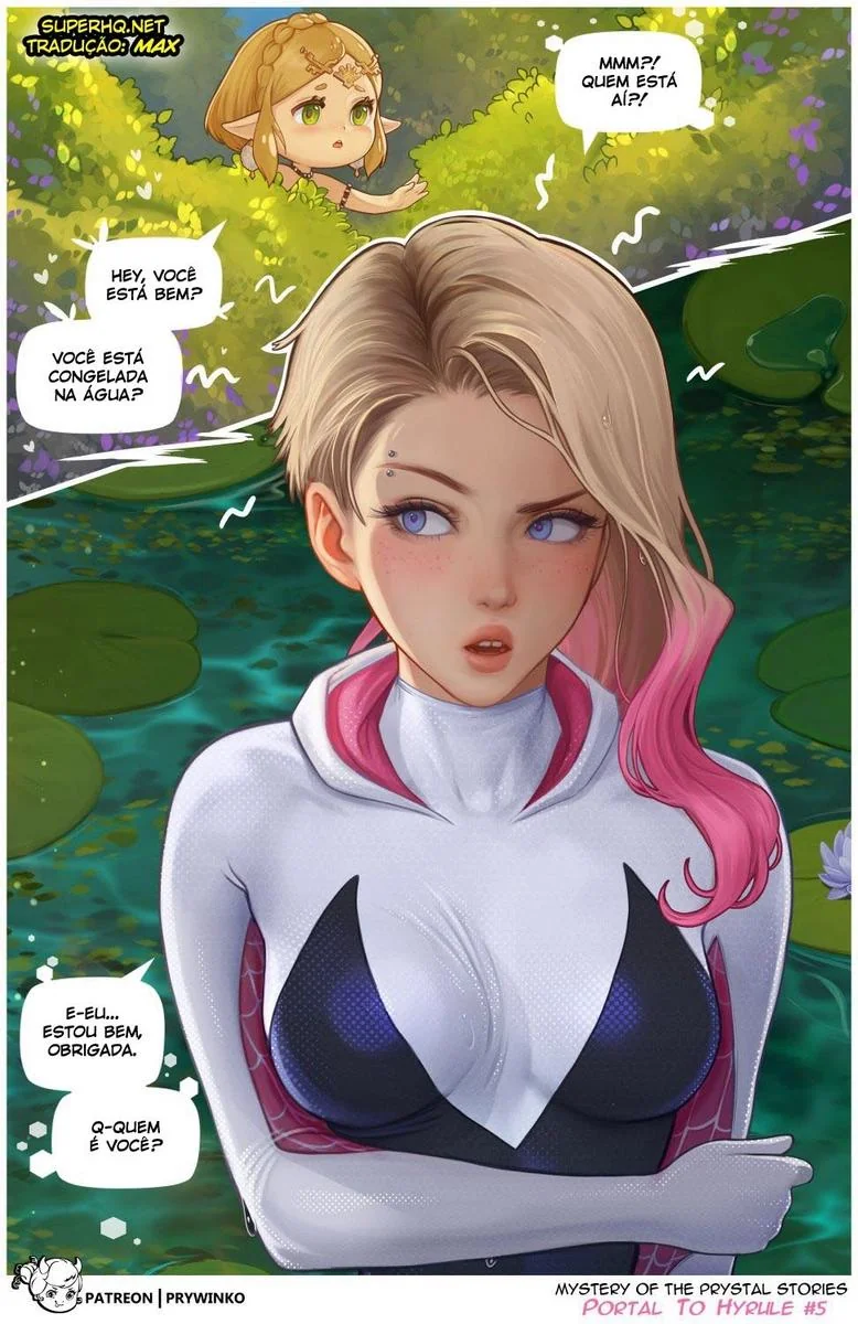 Gwen e a Princesa Zelda em Hyrule: A Suruba Interdimensional em Hentai HQ Brasileiro