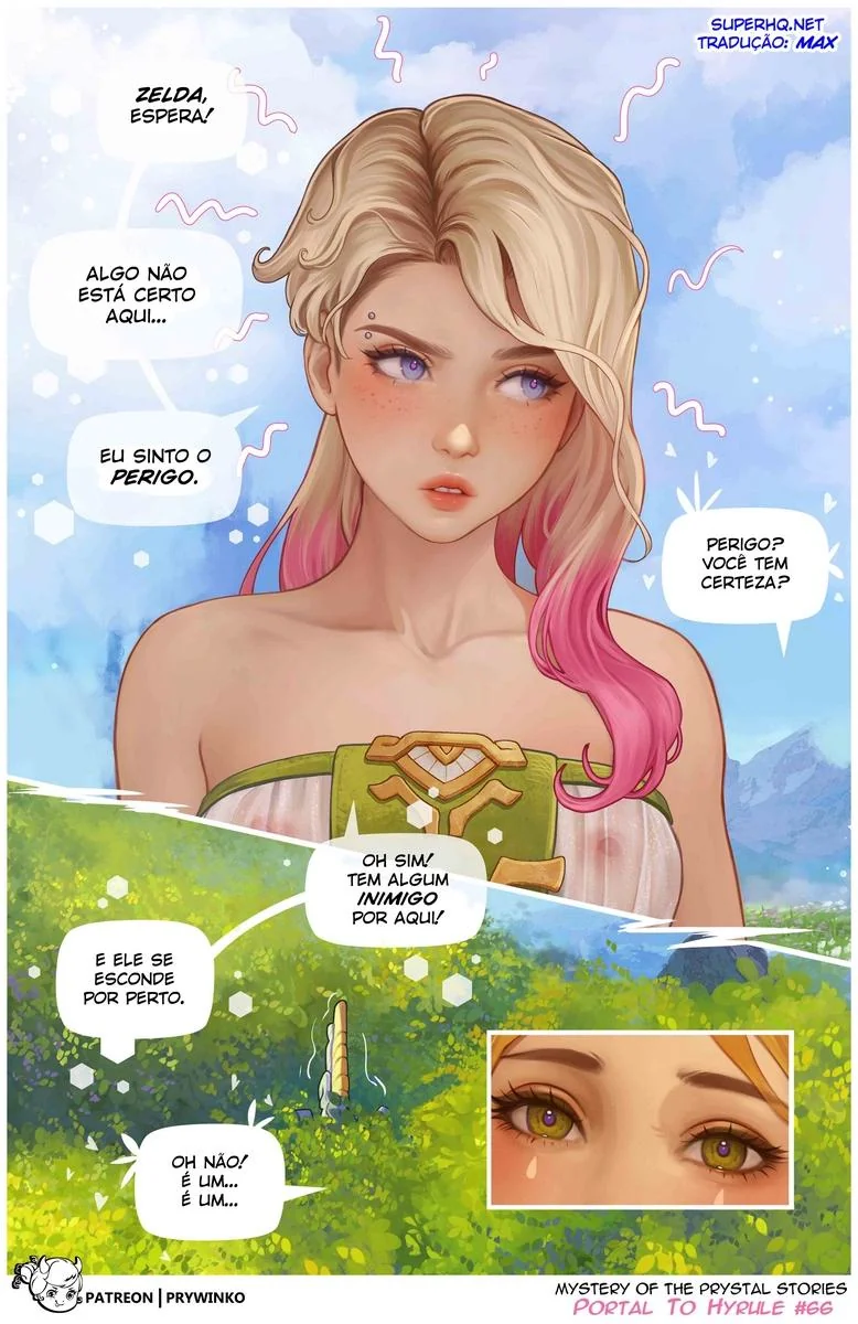 Gwen e a Princesa Zelda em Hyrule: A Suruba Interdimensional em Hentai HQ Brasileiro