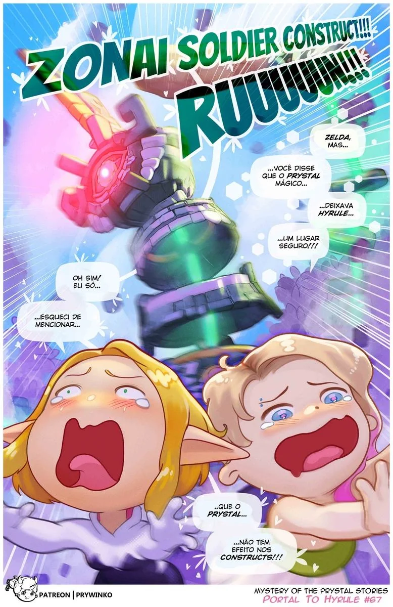 Gwen e a Princesa Zelda em Hyrule: A Suruba Interdimensional em Hentai HQ Brasileiro