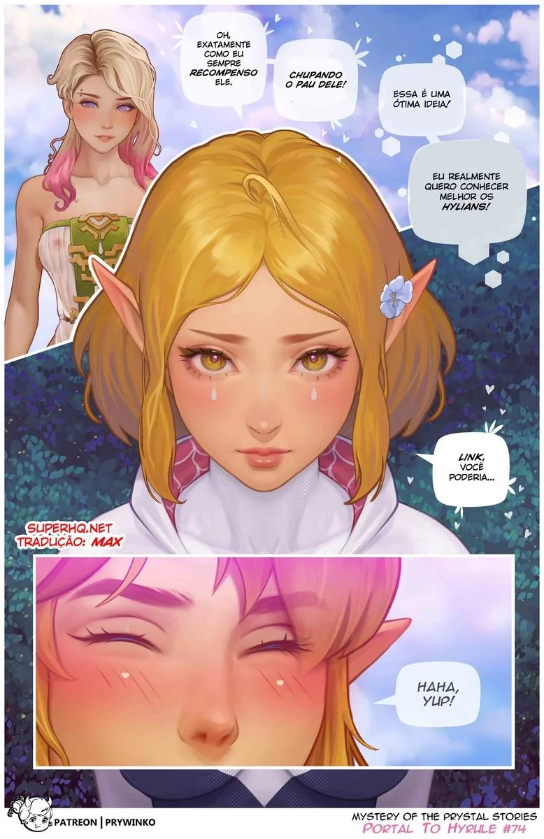 Gwen e a Princesa Zelda em Hyrule: A Suruba Interdimensional em Hentai HQ Brasileiro