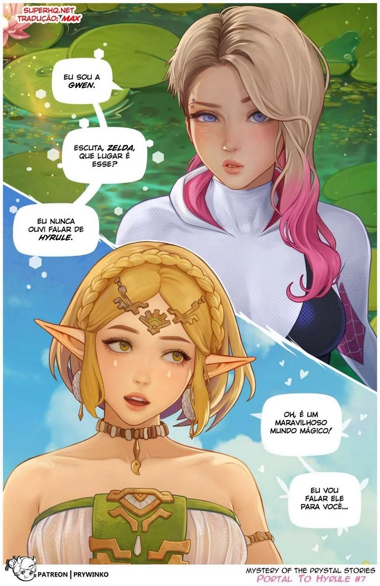 Gwen e a Princesa Zelda em Hyrule: A Suruba Interdimensional em Hentai HQ Brasileiro