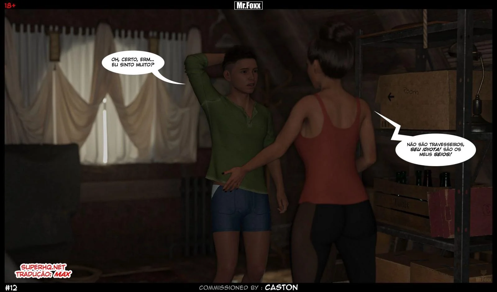 Irmãos safados se divertem sozinhos em casa - Hentai 3D em HQ Brasileiro