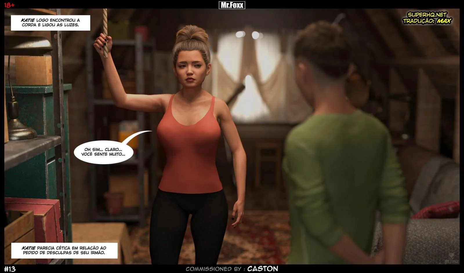 Irmãos safados se divertem sozinhos em casa - Hentai 3D em HQ Brasileiro