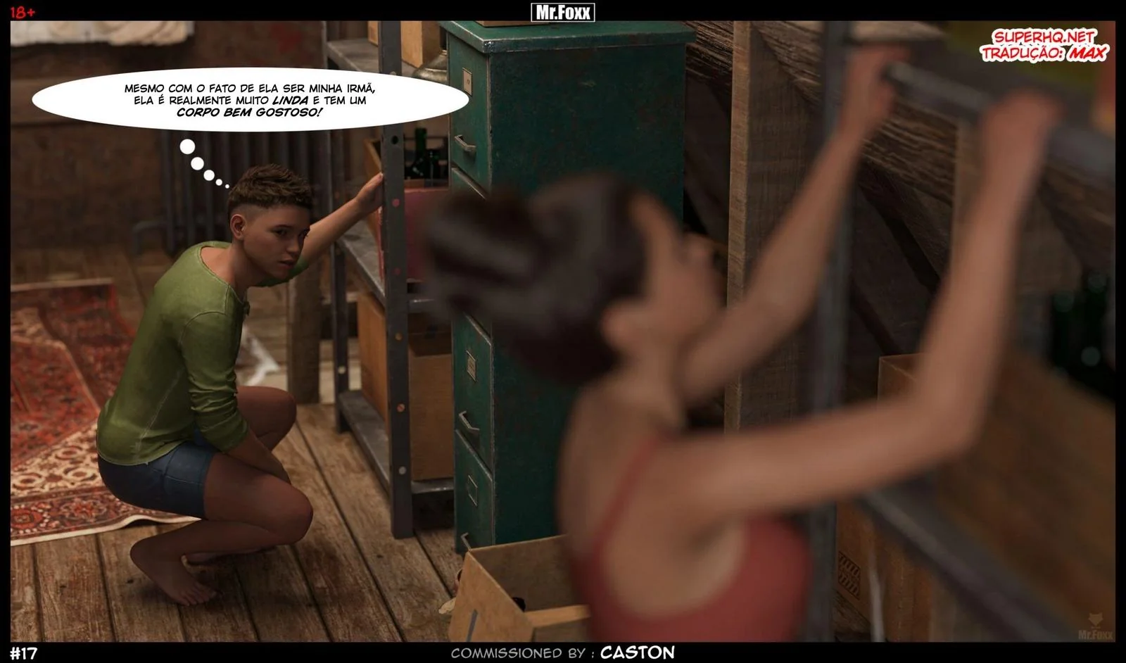 Irmãos safados se divertem sozinhos em casa - Hentai 3D em HQ Brasileiro
