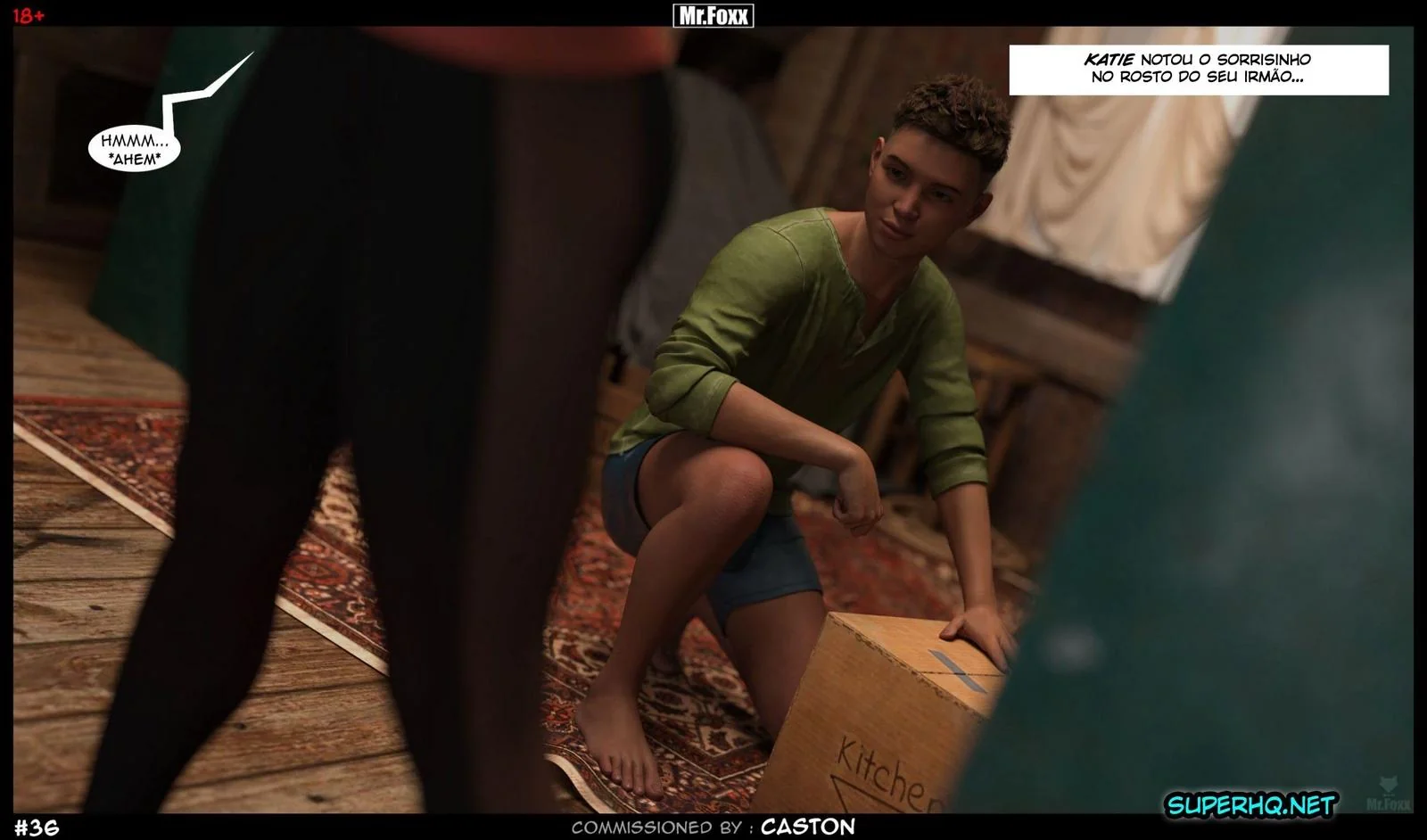 Irmãos safados se divertem sozinhos em casa - Hentai 3D em HQ Brasileiro