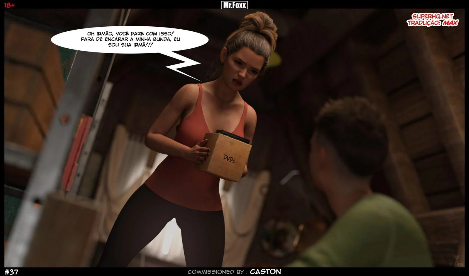 Irmãos safados se divertem sozinhos em casa - Hentai 3D em HQ Brasileiro