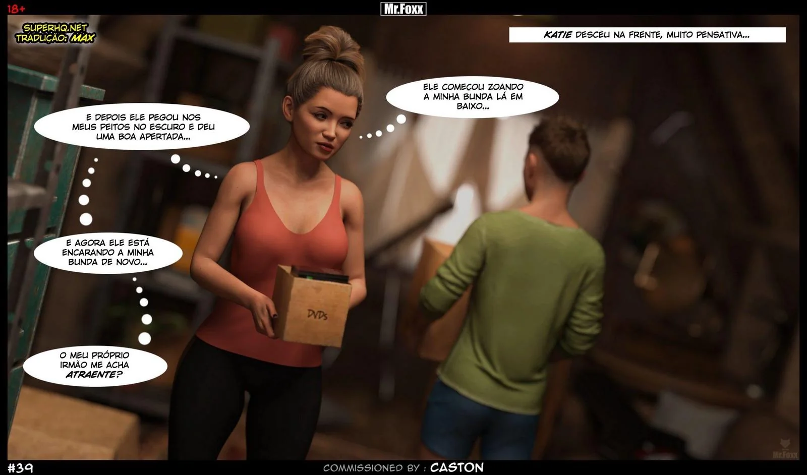 Irmãos safados se divertem sozinhos em casa - Hentai 3D em HQ Brasileiro