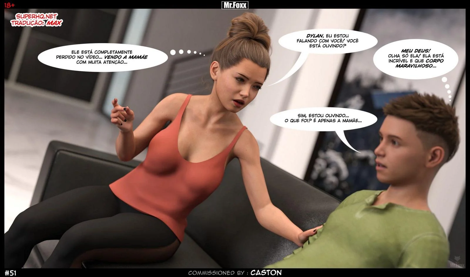 Irmãos safados se divertem sozinhos em casa - Hentai 3D em HQ Brasileiro