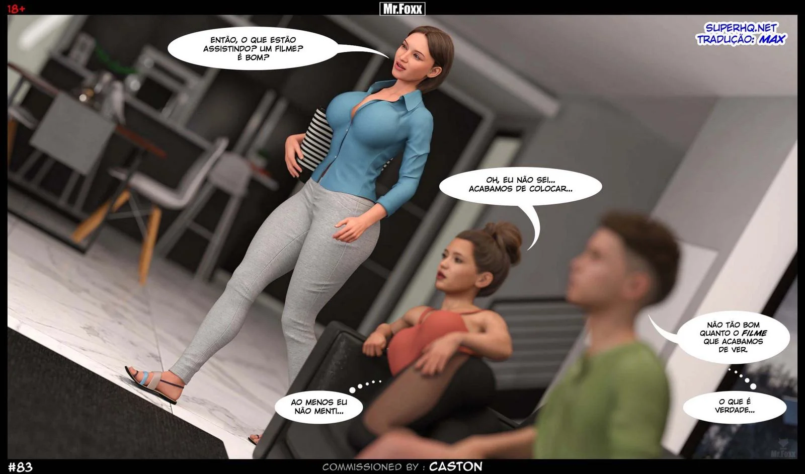 Irmãos safados se divertem sozinhos em casa - Hentai 3D em HQ Brasileiro