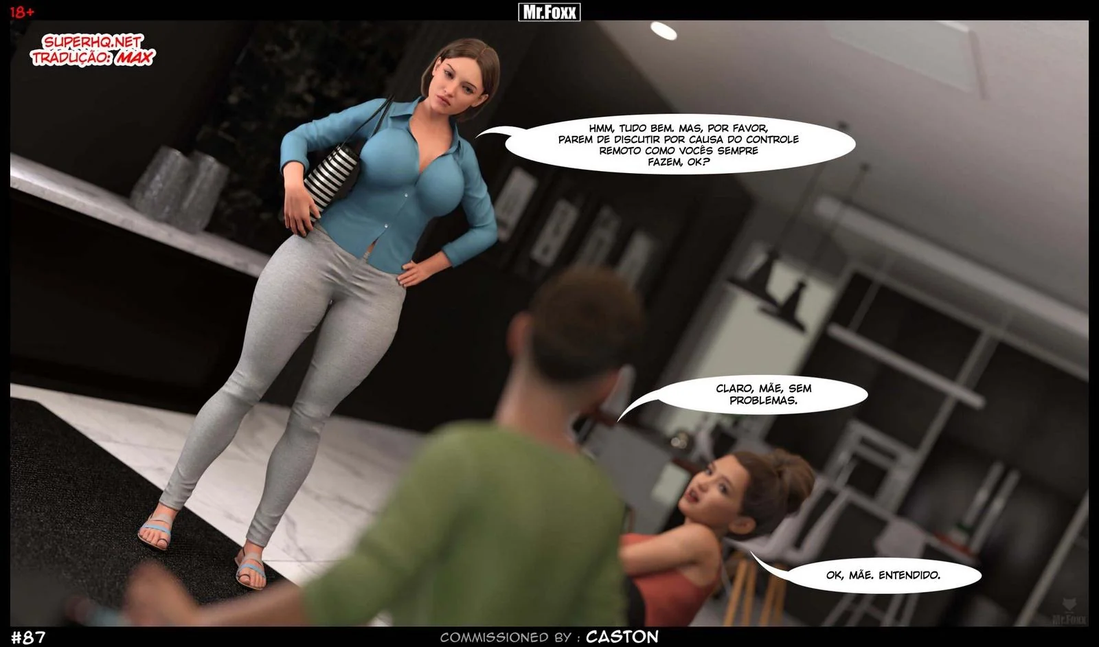 Irmãos safados se divertem sozinhos em casa - Hentai 3D em HQ Brasileiro