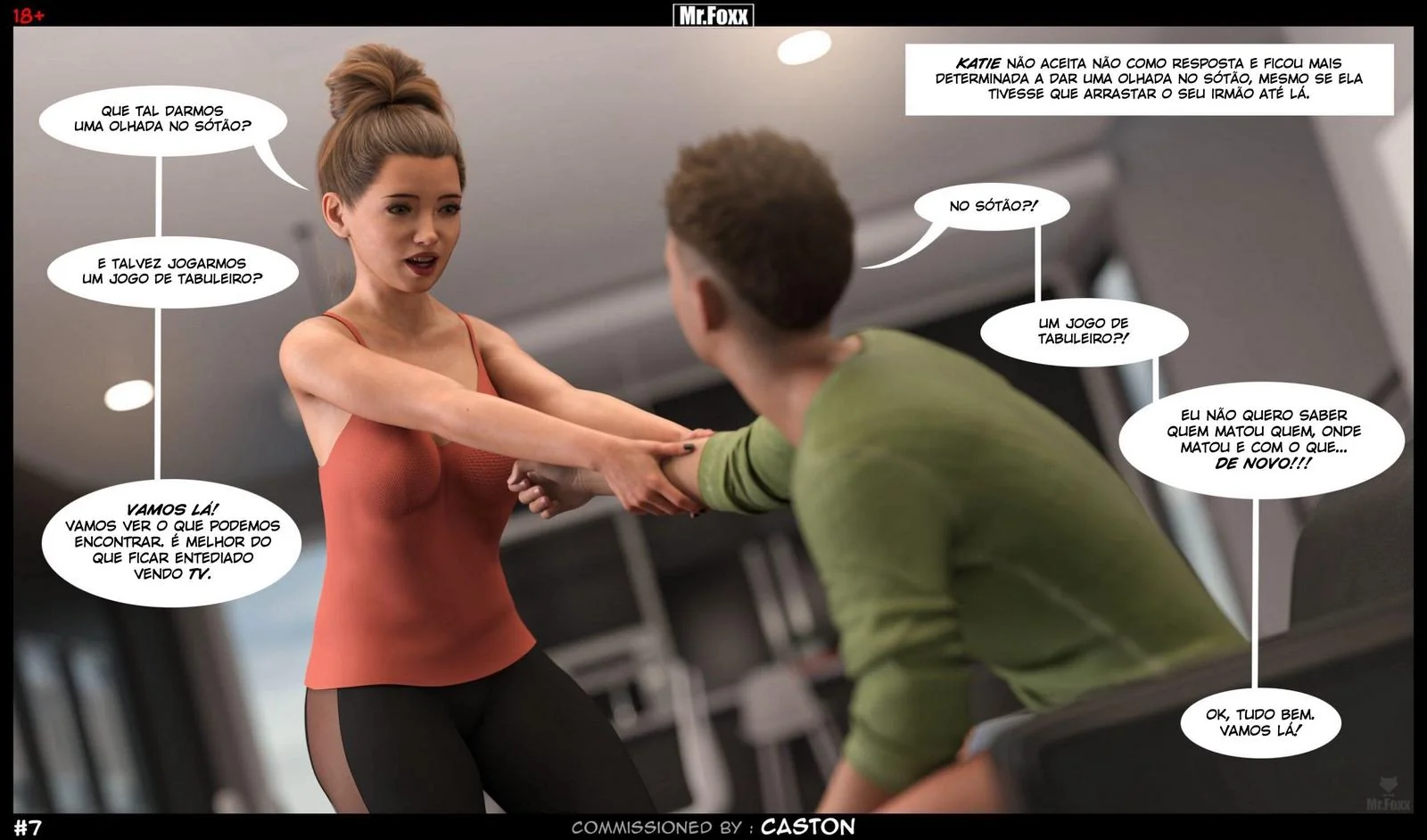 Irmãos safados se divertem sozinhos em casa - Hentai 3D em HQ Brasileiro