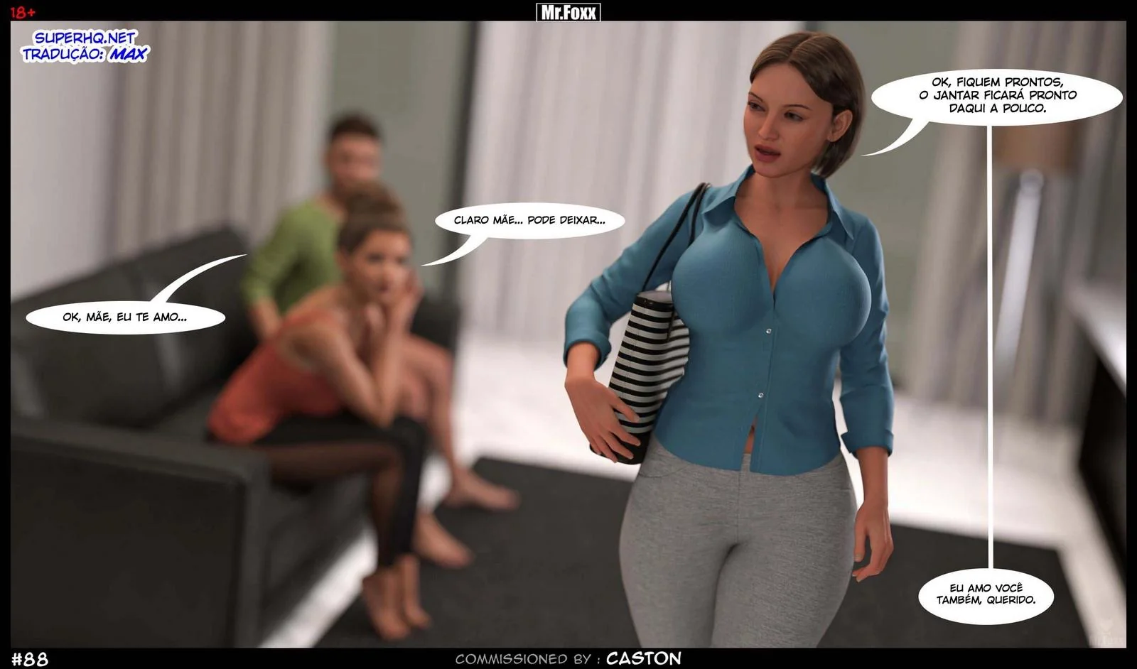 Irmãos safados se divertem sozinhos em casa - Hentai 3D em HQ Brasileiro