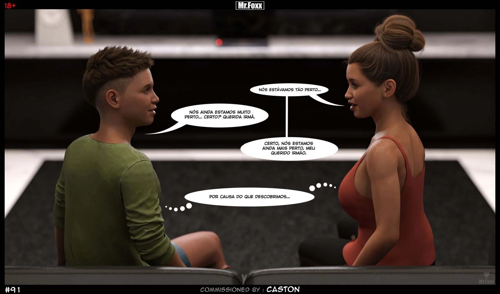 Irmãos safados se divertem sozinhos em casa - Hentai 3D em HQ Brasileiro