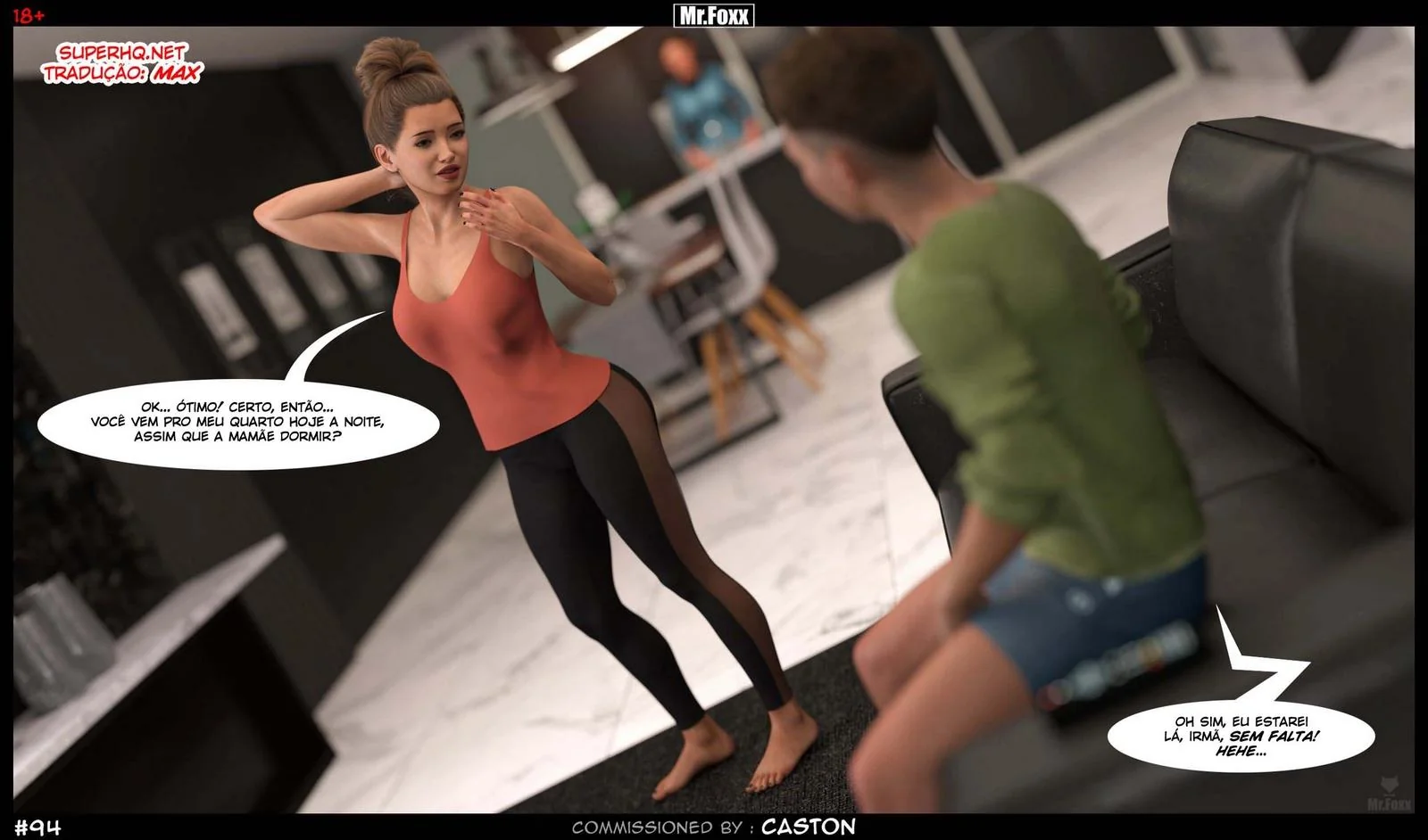 Irmãos safados se divertem sozinhos em casa - Hentai 3D em HQ Brasileiro