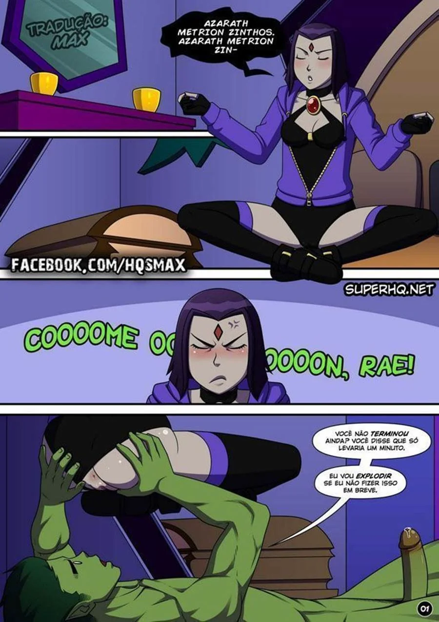 Jovens Titãs Hentai: Mutano Arromba o Cu da Ravena em uma Foda Safada - Em HQ Brasileiro