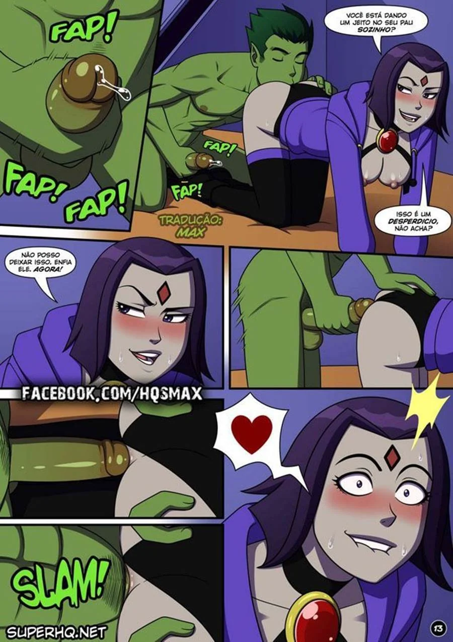 Jovens Titãs Hentai: Mutano Arromba o Cu da Ravena em uma Foda Safada - Em HQ Brasileiro