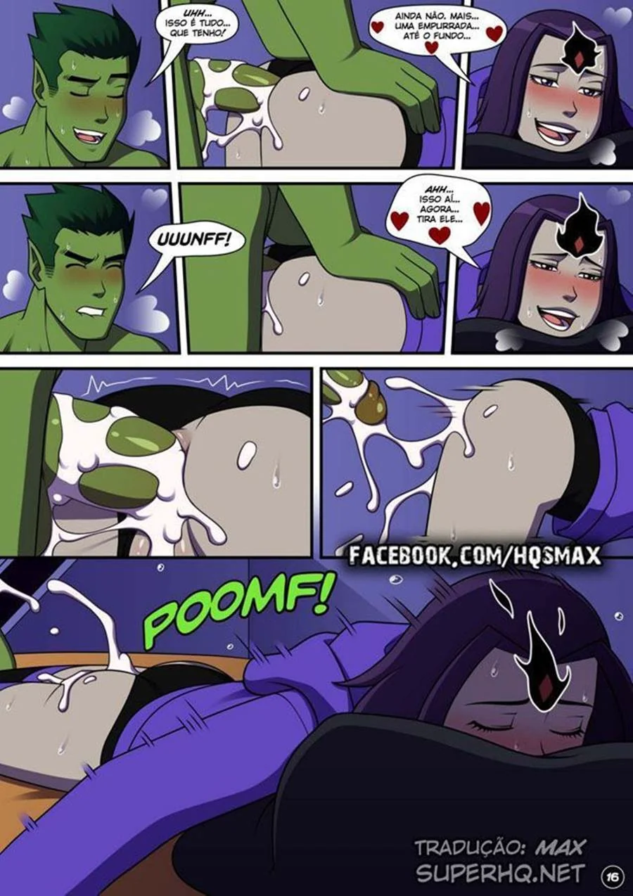 Jovens Titãs Hentai: Mutano Arromba o Cu da Ravena em uma Foda Safada - Em HQ Brasileiro
