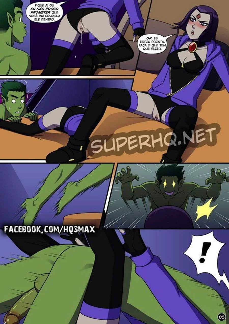 Jovens Titãs Hentai: Mutano Arromba o Cu da Ravena em uma Foda Safada - Em HQ Brasileiro