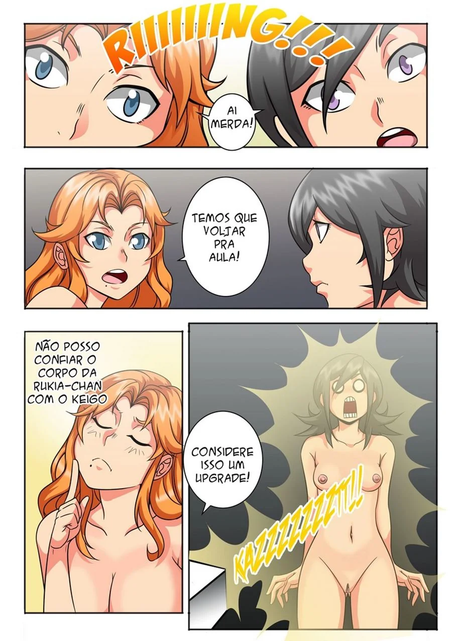 Kon se dando bem com Orihime e Ichigo em Bleach A What If Story Cp.5 - Hentai HQ Brasileiro