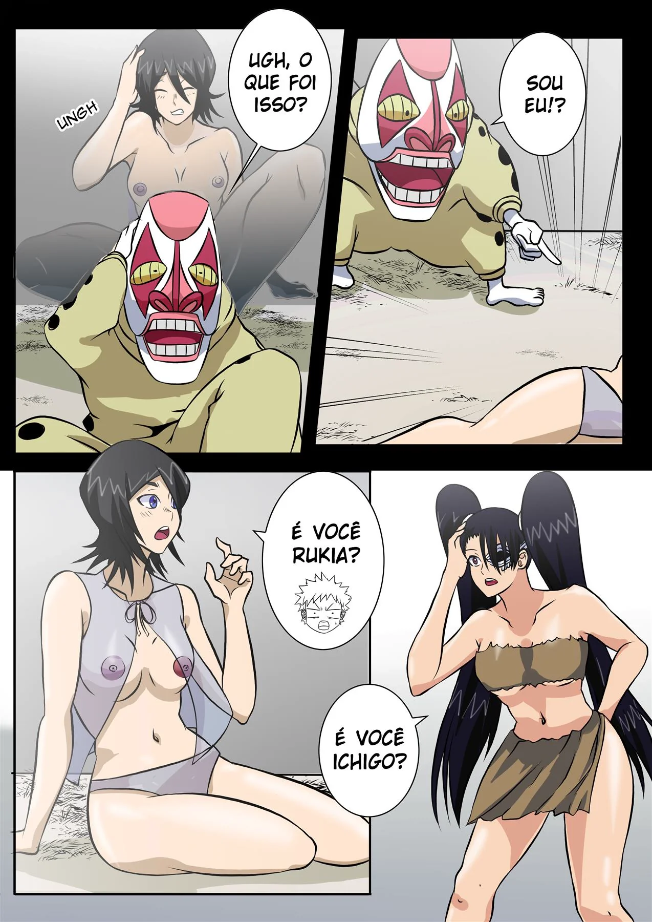 Kon se dando bem com Orihime e Ichigo em Bleach A What If Story Cp.5 - Hentai HQ Brasileiro