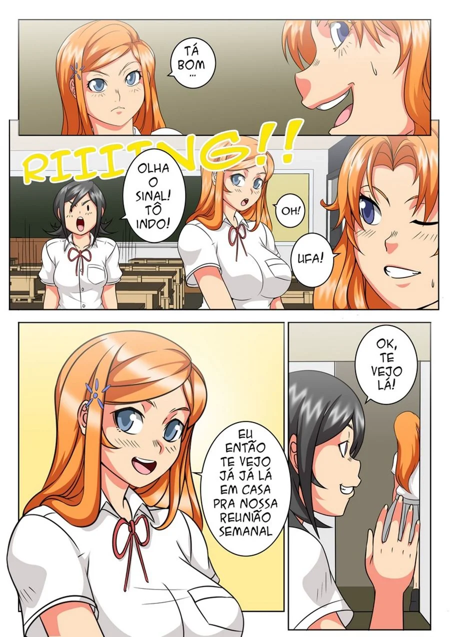 Kon se dando bem com Orihime e Ichigo em Bleach A What If Story Cp.5 - Hentai HQ Brasileiro