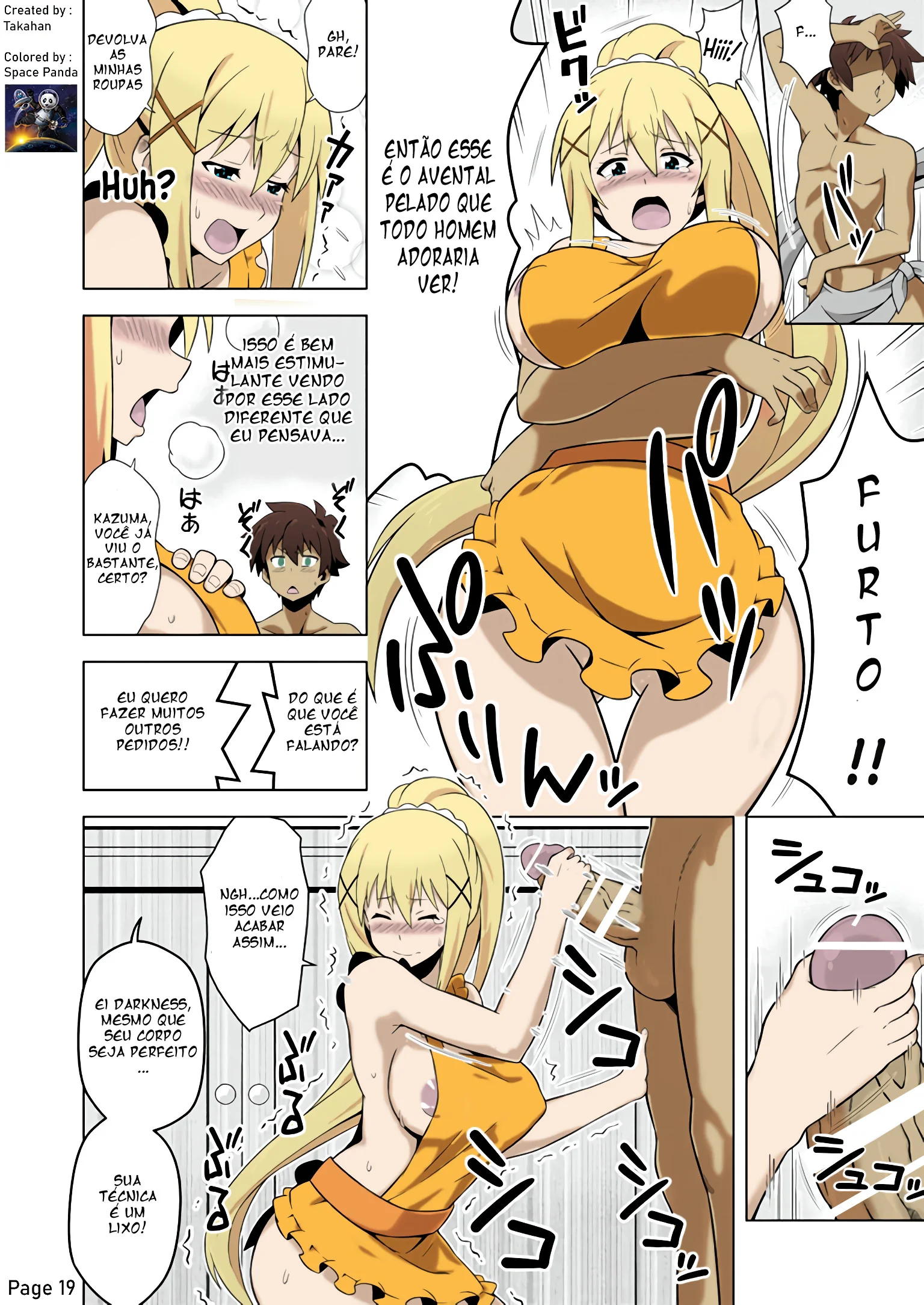 Konosuba: Kazuma fodendo as piranhas da mansão em hentai HQ Brasileiro