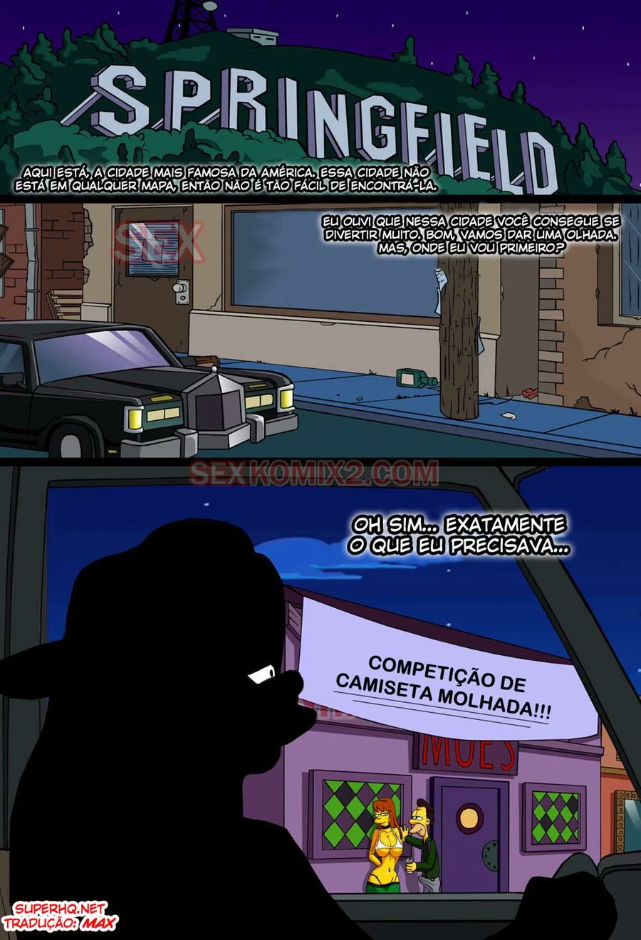 Loira Piranha se aventura na Cidade de Springfield e acaba no Bar da Sacanagem em HQ Brasileiro - Em Hentai HQ