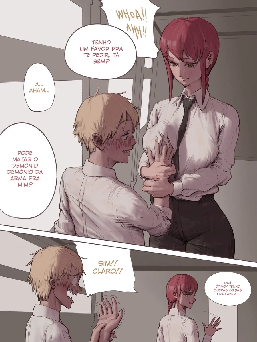 Makima, a Piranha do Chainsaw Man, Encara Rola de Demônio - HQ Hentai