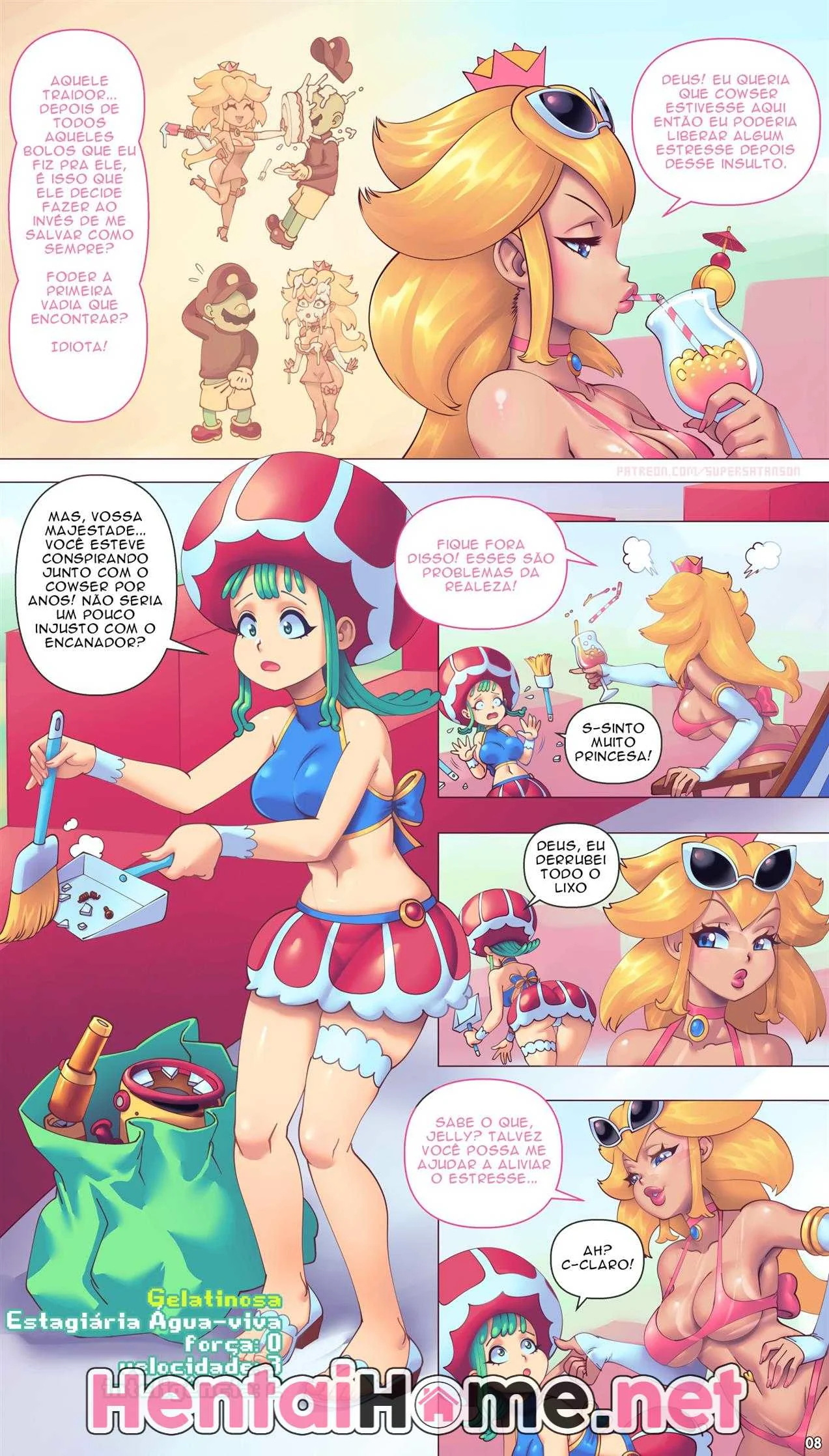 Mario arromba a buceta da Princesa Peach em HQ Brasileiro