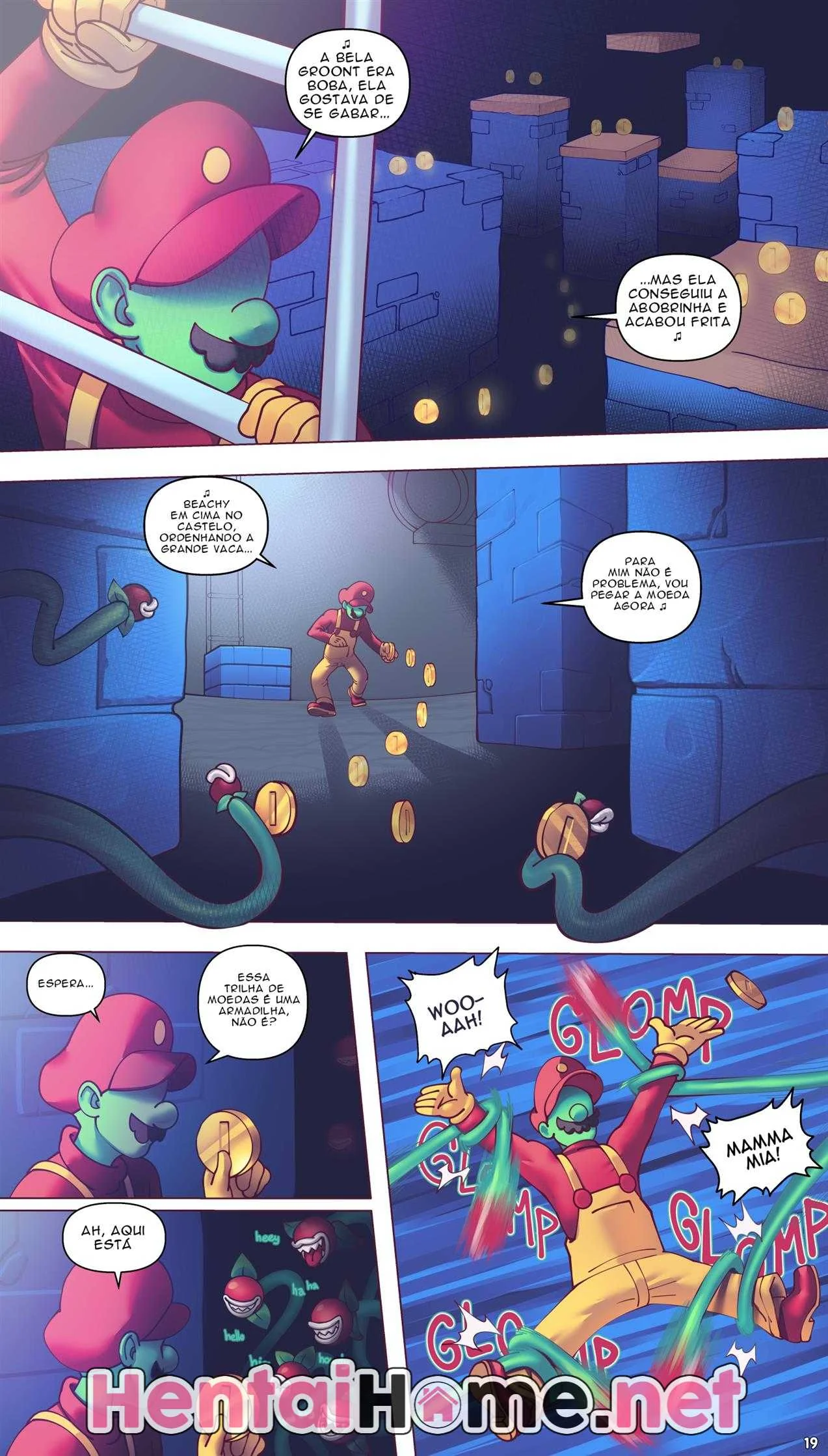 Mario arromba a buceta da Princesa Peach em HQ Brasileiro