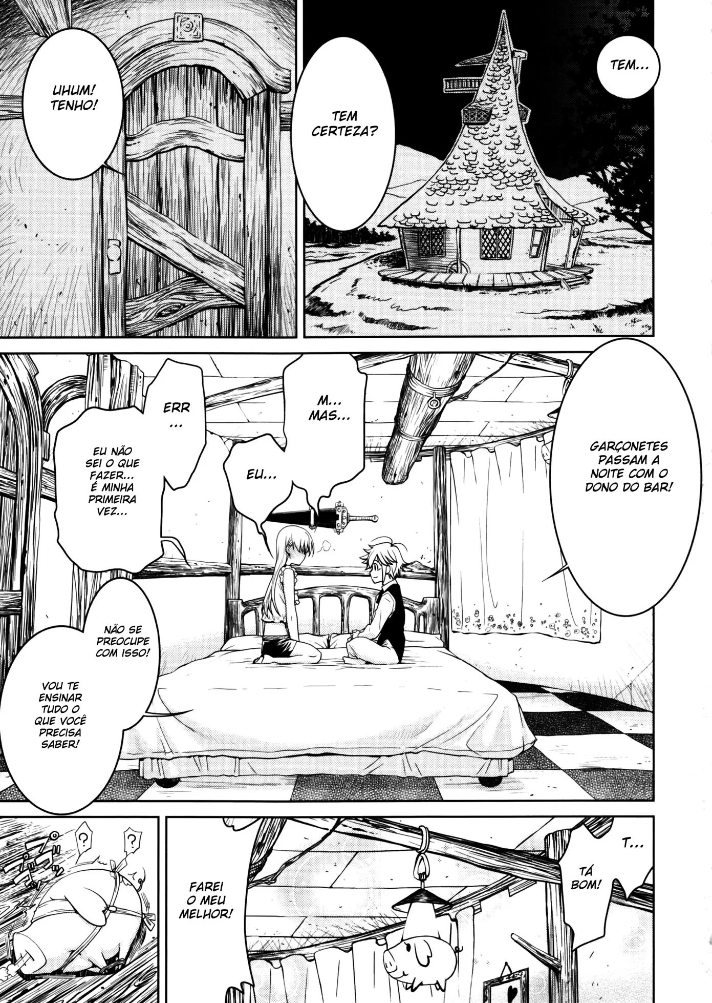 Meliodas ensinando Elizabeth a arte de dar a buceta em HQ Brasileiro