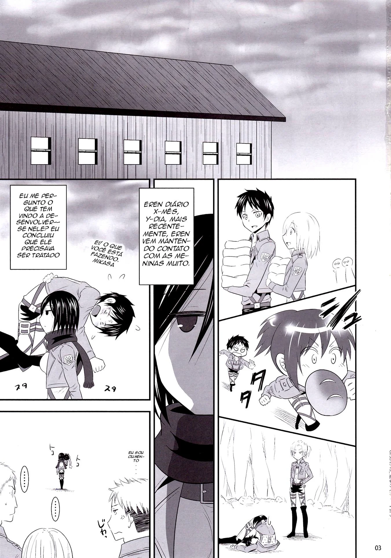 Mikasa piranha faz tratamento especial para ter a pica de Eren só para ela em Hentai HQ Brasileiro